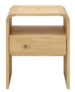Modern Wood Nightstand With 1 Drawer And Open <b>Shelf</b> Storage Bedroom Furniture Scandinavian Design - Product Image 3