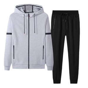 Survêtement Homme Polaire Couleur Unie 2 Pièces – Ensemble de Jogging Homme – Vente Chaude en Gros - Product Image 4