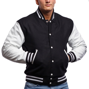OEM Manufacturer High Quality Chenille Embroidery <b>Men's</b> College <b>Leather</b> Sleeves Custom Baseball Bomber Letterman Varsity <b>Jacket</b> - Product Image 5