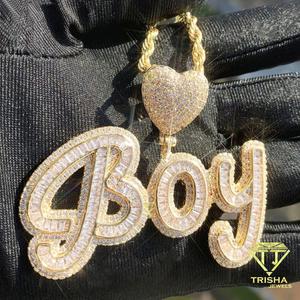 Custom Name Heart Pendant Necklace Iced Out Moissanite Diamond Hip Hop Gold Chain Luxury Jewelry Gift - Product Image 2