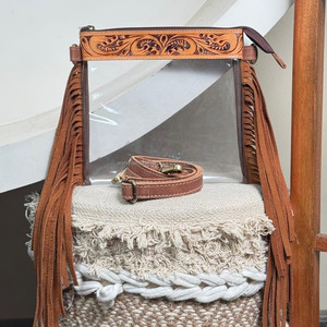 กระเป๋าสะพายข้างแบบใสมีซิปกระเป๋าสำหรับผู้หญิงกระเป๋าสะพายข้างสำหรับคอนเสิร์ตคอนเสิร์ตหนังแท้เครื่องมือ - Product Image 4