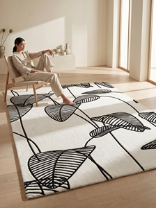 Alfombra Moderna Hecha a Mano con Mechones de Lana |   Alfombra con Diseño de Hojas Abstractas |   Alfombra de Lujo Personalizada para Sala de Estar |   Venta al por Mayor de Productos de Calidad para Exportación - Product Image 4