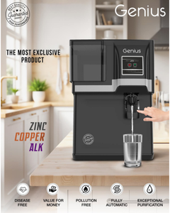 Système d'osmose inverse Genius Black Grey, capacité de stockage 12L, technologie RO UV UF COPPER ZINC ALKALINE, système d'eau multi-étapes - Product Image 4