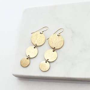Handmade brass <b>earring</b> with matte finished - led free ecofriendly fashion jewelry - Product Image 1
