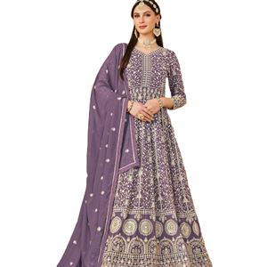 Vestido Anarkali de trabajo de secuencia de bordado de Georgette de imitación de diseñador más reciente de Fab Zone - Product Image 1