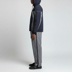 Fabricant de logos personnalisés, streetwear d'hiver, veste coupe-vent imprimée unie à capuche, veste en coton, ensemble de jogging à blocs de couleur et patchwork - Product Image 6