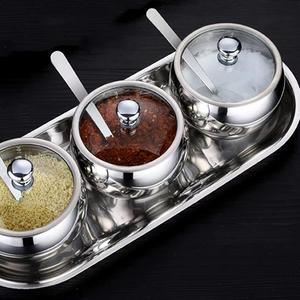Azucareros de Acero Inoxidable Ecológicos con Diseño Impresionante, Tapa y Cuchara, Superficie Lisa, Asa de Latón Hecha a Mano, Alta Calidad - Product Image 6