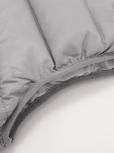 Gilet matelassé à capuche pour homme, chaud pour l'hiver, fermeture éclair, vêtement d'extérieur décontracté, léger, couleur unie, coupe-vent, gris - Product Image 6