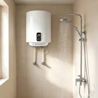 Chauffe-eau électrique compact en acier inoxydable émaillé de 30 litres pour petits bains, douche chaude en 30 minutes