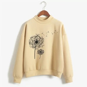 เสื้อฮู้ดดี้โอเวอร์ไซส์ทรงหลวมพิมพ์ลายตัวอักษรโลโก้ใหญ่ด้านหน้า แขนยาว ผ้าฟลีซคอตตอน 100% สำหรับผู้หญิง - Product Image 6