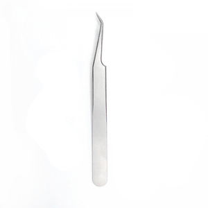 Ensemble de 2 pinces à cils de précision anti-magnétiques en acier inoxydable, pointes dentelées, longueur 10 mm, professionnelles - Product Image 2