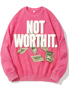 Sudadera Personalizada con Estampado Puff, Felpa Gruesa, Estilo Urbano, Cuello Redondo, Oversize, Estilo Vintage, con Gráficos para Hombre - Product Image 4