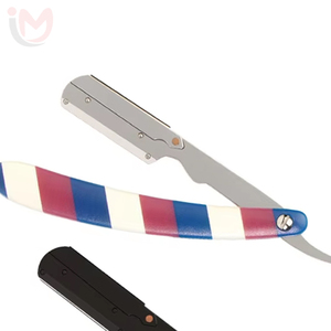 Maquinilla de afeitar manual de acero inoxidable con mango de plástico y una sola cuchilla para barbería y afeitado facial - Product Image 2