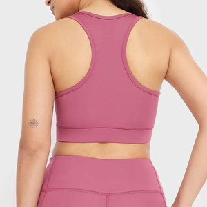 FITME SPORTS Women Sports Bra Racerback Scoop Neck Light Support Breathable Quick Dry Solid Color Yoga Activewear Crystal - Product Image 2