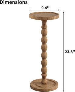 Wood Round <b>Side</b> <b>Table</b>, Solid Wood <b>Small</b> Drink <b>Table</b> for <b>Small</b> Spaces, Modern Accent <b>Tables</b>, End <b>Tables</b> for Living Room, Bedroom - Product Image 4