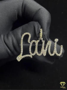 Pendentif personnalisé « Louni » serti de diamants de laboratoire, collier hip-hop pour homme et femme - Product Image 6