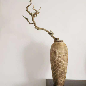 Jarrón de Madera Maciza Ligero, Grande, para Piso, Clásico, Simple, para Flores Secas, Decoración para Sala de Estar o Cafetería, por MULTI CRAFT - Product Image 1