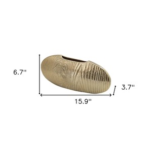 แจกันตั้งโต๊ะทองสัมฤทธิ์สมัยใหม่ ทำด้วยมือพร้อมลายไม้ตกแต่ง - Product Image 2