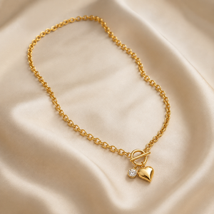 Collar de Cadena con Cierre de Palanca de Plata de Ley 925, Chapado en Oro de 18K, con Dije de Corazón y Moissanita Certificada GRA, para Uso Diario de Mujer - Product Image 4