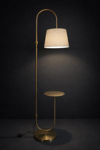 Lampe sur pied Art Déco moderne en or, faite à la main, avec abat-jour en tissu de lin, lampe de lecture en métal pour salon, décoration d'intérieur - Product Image 5