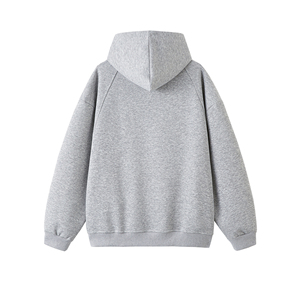 เสื้อฮู้ดผู้ชายทรงปกติ รุ่นล่าสุดปี 2026 แขนยาว สีเทาล้วน ผ้าฝ้ายฟลีซ เป็นมิตรต่อสิ่งแวดล้อม แห้งเร็ว ระบายอากาศได้ดี สวมใส่สบาย - Product Image 2
