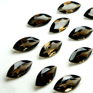 Smokey-Cuarzo Natural con forma facetada Marquesa, Cuarzo Natural, marrón, piedra preciosa, fabricación de joyas, cuarzo genuino, 2x4mm - Product Image 1