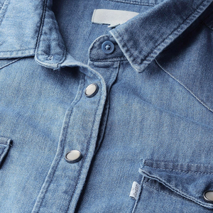 Unique Design <b>Top</b> Selling Women's Denim Shirts Spring/Summer Eco-Friendly Button-Up Vintage Style Outdoor Office Work Wear - Product Image 5