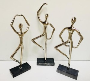 Jaffs Exports Modern Aluminium High Quality <b>Figurative</b> Sculptures Set 3 Contemporary Artistic Tabletop Decor Handmade - Product Image 1