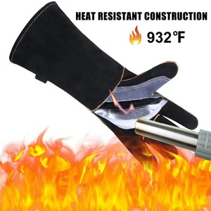 Guantes de soldador de cuero vacuno de alta calidad para protección de manos, guantes de trabajo para soldadura de uso general. - Product Image 3