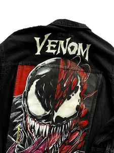 เสื้อแจ็คเก็ตยีนส์สีดำ Venom - Product Image 4