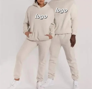 <b>Men</b> & Women Sweat Suit Set Hooded Sweatshirt and <b>Tapered</b> <b>Jogger</b> Pants Comfortable Casual Loungewear OEM Custom Logo Wholesale - Product Image 2