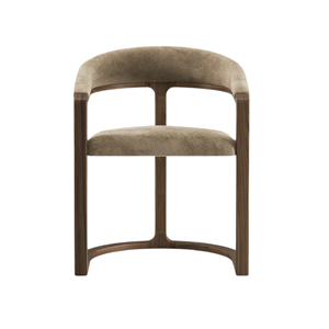Fauteuil moderne en teck massif avec siège rembourré et dossier incurvé, chaise de salle à manger de luxe pour salon, restaurant, hôtel F - Product Image 1