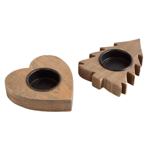 Handmade Heart And <b>Tree</b> Shaped Wooden Candle Holder Set Natural Wood <b>Stand</b> For Home Decoration And Wedding Gifts Low Price - Product Image 1