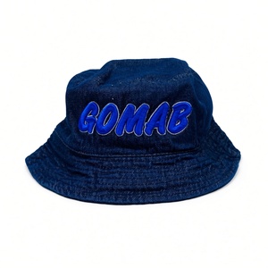 Sombrero de Pescador Azul para Hombre, Diseño de Letras Bordadas, Algodón, Casual, Protección Solar, Moda - Product Image 3