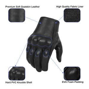 Gants de moto Samroz Sports, cuir véritable de haute qualité, doublure en nylon, longueur au poignet, respirants, écologiques - Product Image 5