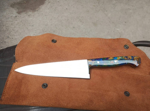 Nouveau Couteau de Chef en Acier Damas Cuivré Shannon Wright, Manche Coloré, Lame Droite, Dureté 58HRC, Chasse et Camping, 12 Pouces et Plus - Product Image 4
