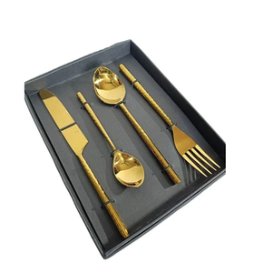 Brass Spoon 24 Pieces Flatware <b>Sets</b> <b>Red</b> PVD Handle Fork/Butter Knife/Dessert Spoon Kitchenware Home Cutlery <b>Set</b> - Product Image 3