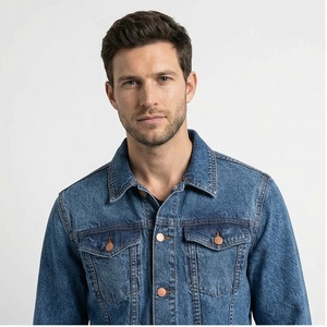 Veste en jean d'hiver pour homme de haute qualité OEM, décontractée, respirante, séchage rapide, unie, coupe oversize, boutonnée sur le devant, logo personnalisable - Product Image 1