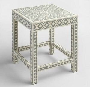 Handcrafted Bone Inlay Side <b>Table</b> With Unique Mosaic Detailing For Bedroom Living Room And Hotels - Product Image 1