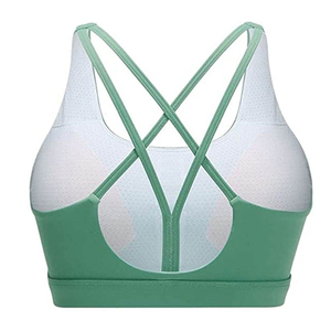 MATEX SPORTS OEM Supplier Seamless Front Crisscross <b>Straps</b> Plus Size Lightweight Medium Support V-neck Spandex/Nylon Sports <b>Bra</b> - Product Image 5
