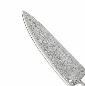 Cuchillo de Cocina de Acero de Damasco Modelo Personalizado WLX-568 de Welltrox Industries, Hoja de Punta Caída, Mango Azul, Borde Recto, 12 Pulgadas de Largo - Product Image 5