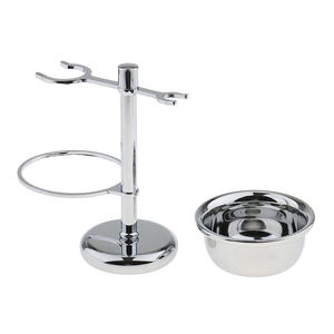 Ensemble de rasage classique 3 pièces pour homme avec manche en acier inoxydable professionnel et poils de blaireau pur personnalisés - Product Image 4