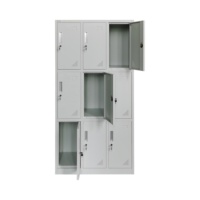 Casier en acier à 9 compartiments, casier métallique, armoire à colis, casiers métalliques pour le travail/la salle de sport/le bureau/l'école/le dortoir