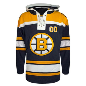 Custom <b>Ice</b> Hockey Jersey Men's Hooded Full Sleeve Sublimated Print Breathable Polyester Apparel Adult Size - Product Image 2