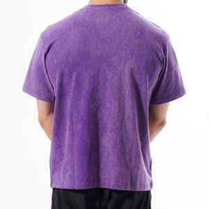 T-shirt formel personnalisé avec logo, délavage acide, coutures latérales, coupe classique premium, tissu coton bambou, séchage rapide, vente en gros - Product Image 3