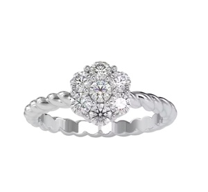 แหวนเพชรโมอิสสีขาวทรงกลมแหวนแต่งงานสีเงินสเตอริงแหวนเพชรที่สวยงามและเครื่องประดับเพชรอื่นๆและเครื่องประดับฮิปฮอป - Product Image 1