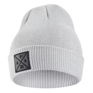 Custom Fashion Acrylic Cuffed Breathable <b>Waterproof</b> Unisex Winter Beach <b>Beanie</b> with 3D Embroidery Leather Patch - Product Image 3