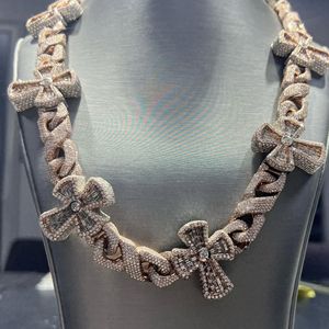 Chaîne cubaine en argent sterling 18 mm VVS Moissanite, style hip-hop glacé, unisexe, collier Miami Cuban, best-seller - Product Image 6