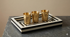 Bandeja Rectangular con Incrustaciones de Hueso Indio, Bandeja de Servicio con Incrustaciones de Hueso para Cocina, Mesa de Café, por PERFECT ENTERPRISES - Product Image 6