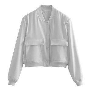 Chaqueta Varsity Corta para Mujer, Proveedor de Chaquetas Bomber Premium en Alibaba USA - Product Image 1